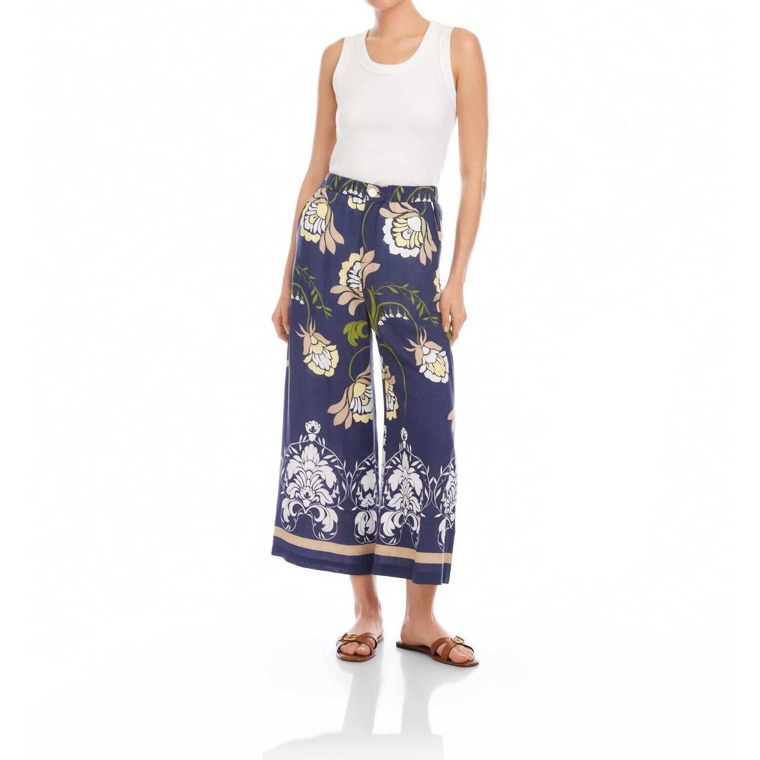New Fifteen Twenty Tilly Cropped Pants In Print